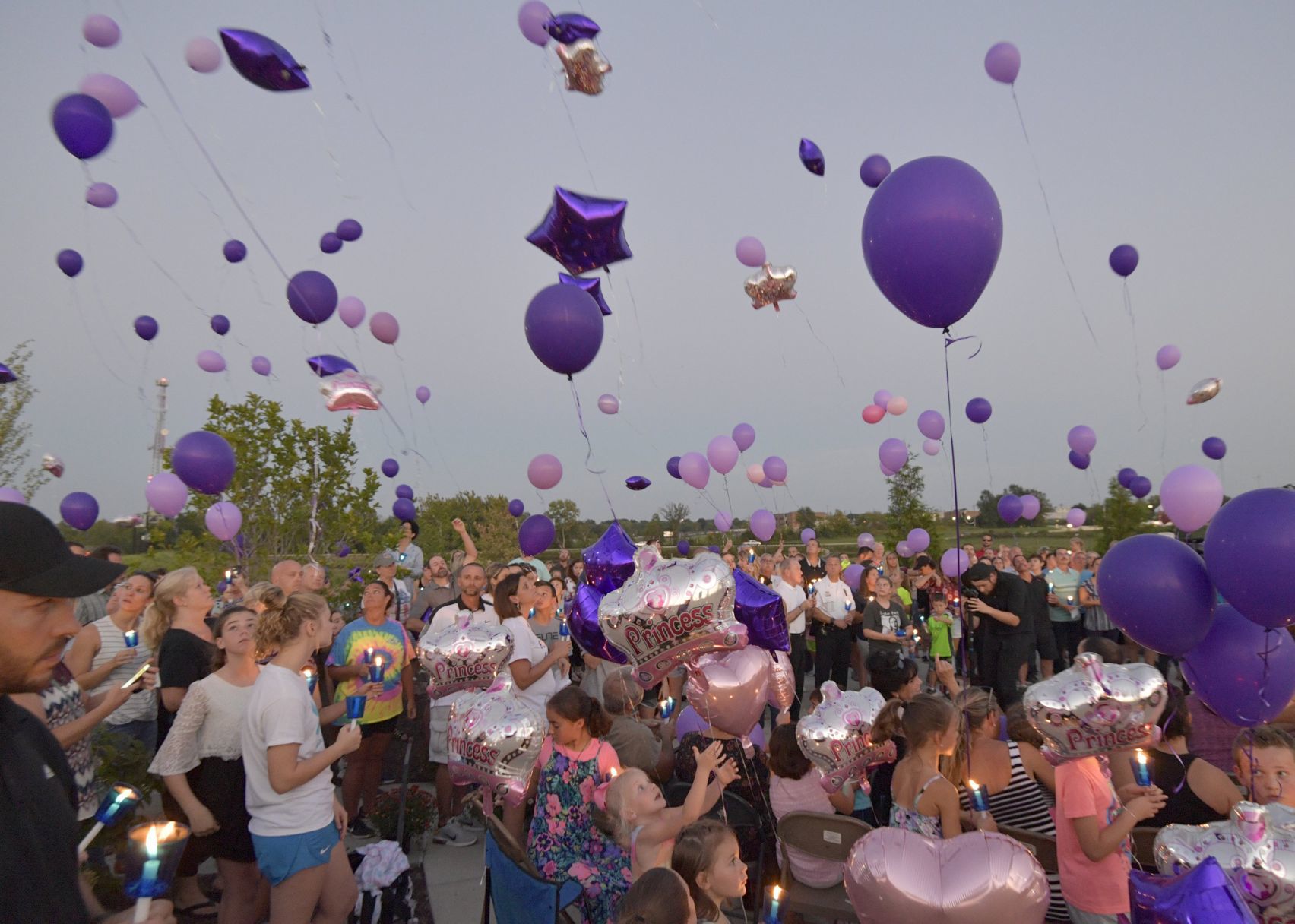 Balloon release and candlelight vigil